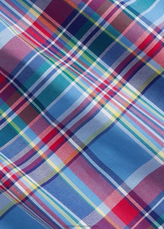 multi albastru/rosu bărbați Ralph Lauren cămașă oxford în carouri cu potrivire clasică 046881081