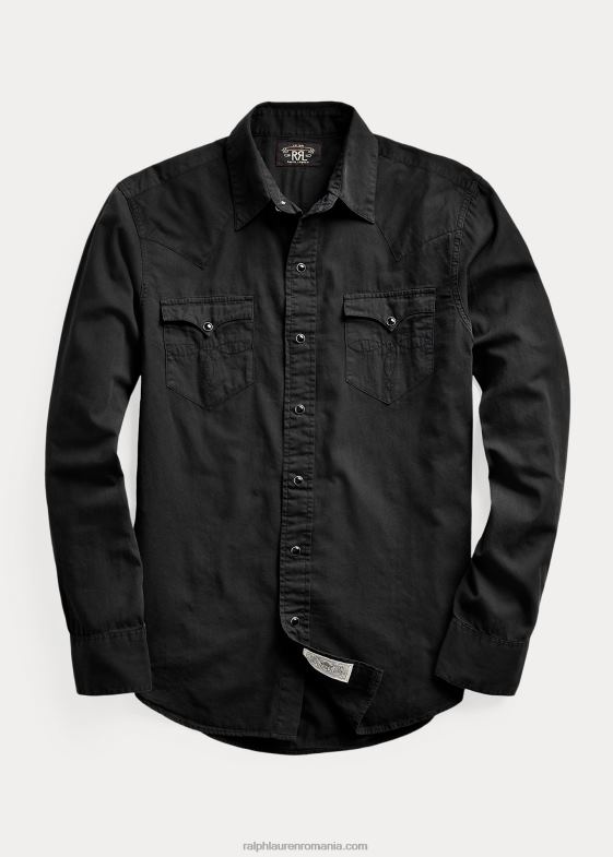 negru bărbați Ralph Lauren cămașă vestică slim fit twill 046881745