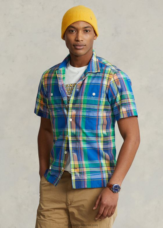 regal/portocaliu multi bărbați Ralph Lauren cămașă madras camp cu potrivire clasică 04688765