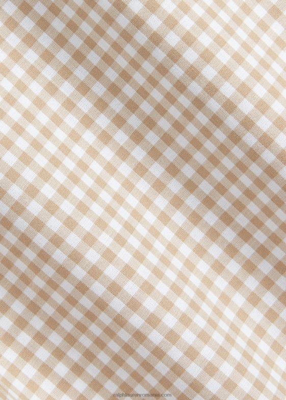 vintage kaki/alb bărbați Ralph Lauren cămașă din poplin stretch slim fit 04688814