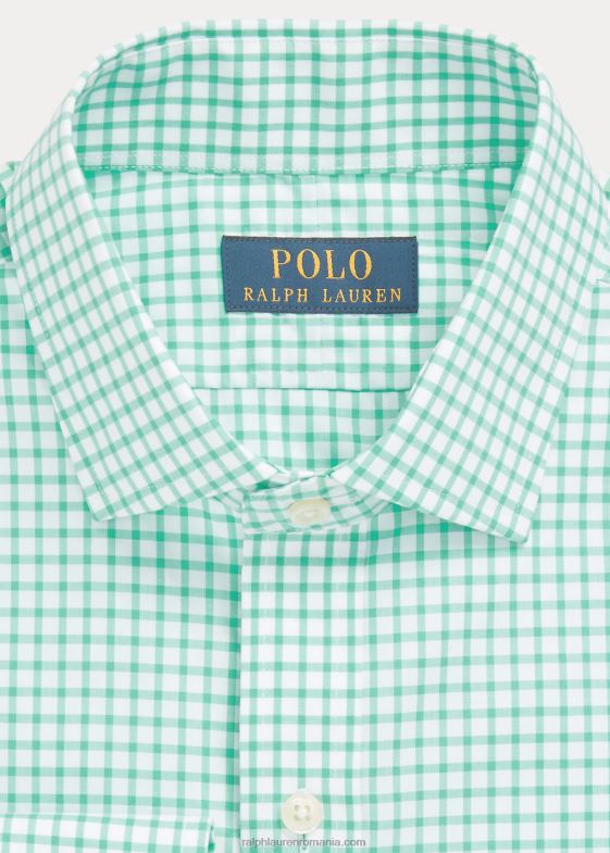 Key West verde/alb bărbați Ralph Lauren cămașă slim din poplin cu carouri 04688742