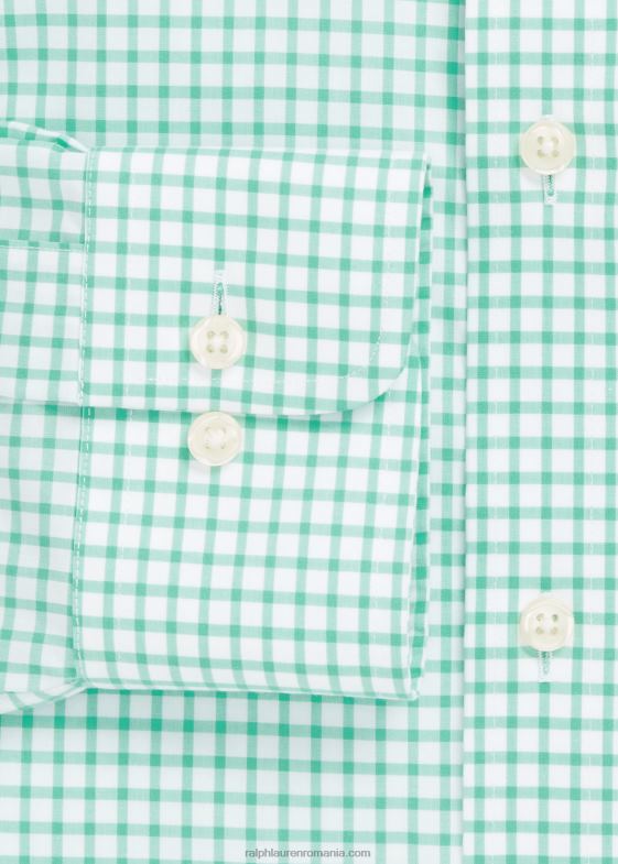 Key West verde/alb bărbați Ralph Lauren cămașă slim din poplin cu carouri 04688742