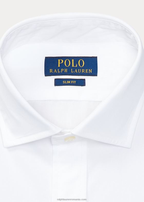 alb bărbați Ralph Lauren cămașă din poplin slim fit 046881309