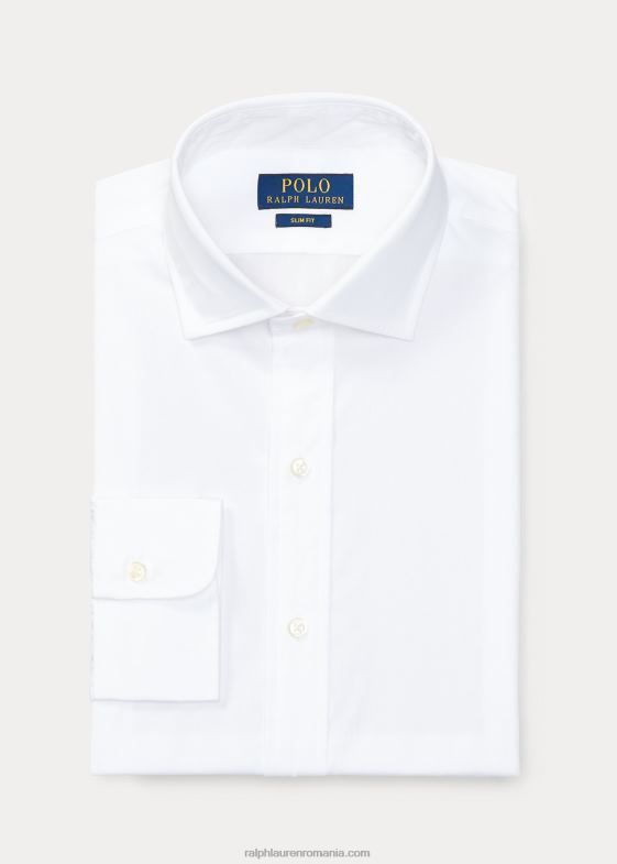alb bărbați Ralph Lauren cămașă din poplin slim fit 046881309