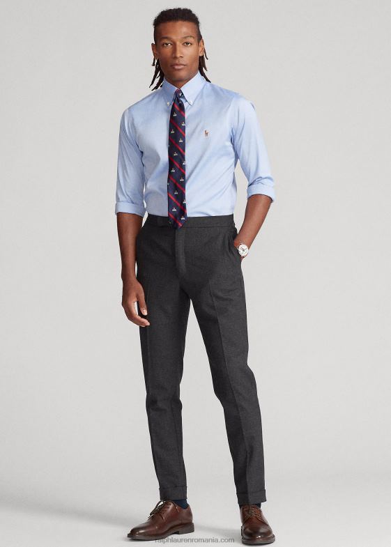 albastru alb bărbați Ralph Lauren cămașă oxford slim fit, ușor de întreținut 046881042