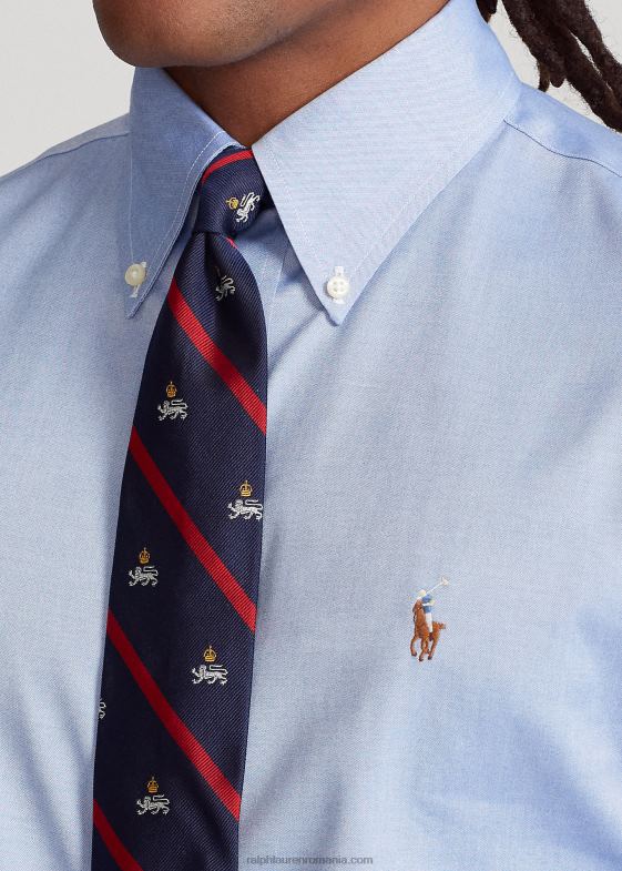albastru alb bărbați Ralph Lauren cămașă oxford slim fit, ușor de întreținut 046881042