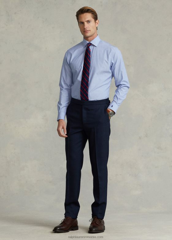 albastru bărbați Ralph Lauren cămașă din poplin regent personalizată 046888482
