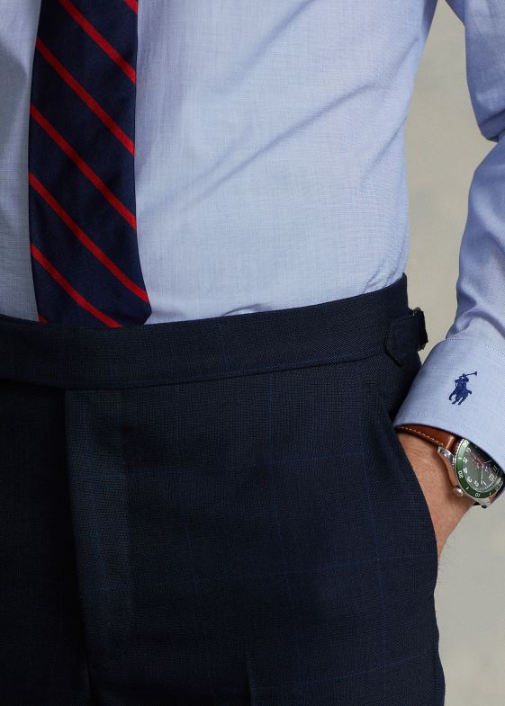 albastru bărbați Ralph Lauren cămașă din poplin regent personalizată 046888482