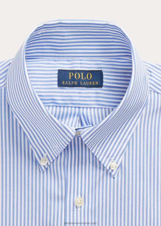 albastru deschis/alb bărbați Ralph Lauren cămașă din poplin cu dungi slim fit 04688379