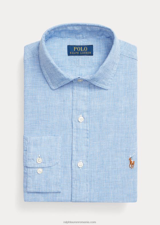 albastru deschis bărbați Ralph Lauren cămașă personalizată din in 046881169