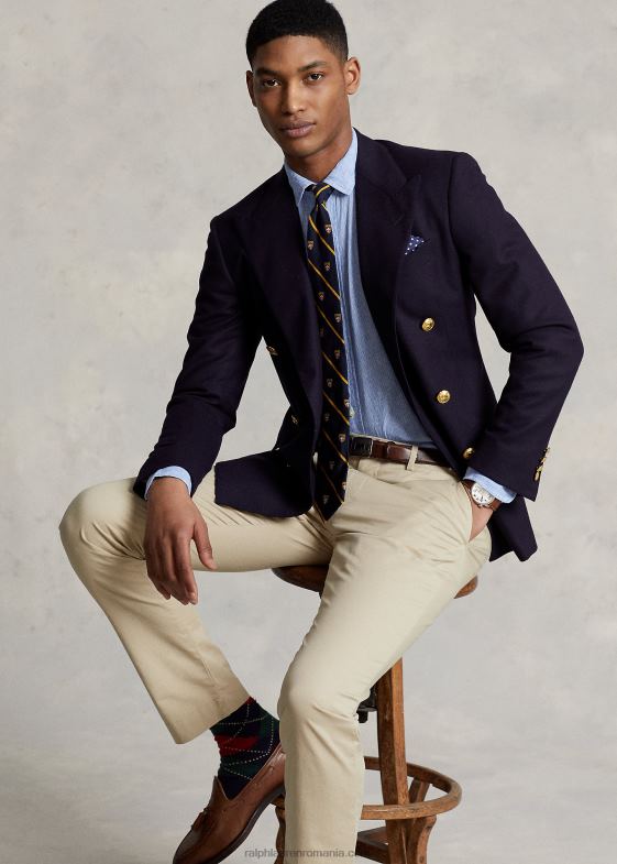 albastru deschis bărbați Ralph Lauren cămașă personalizată din in 046881169