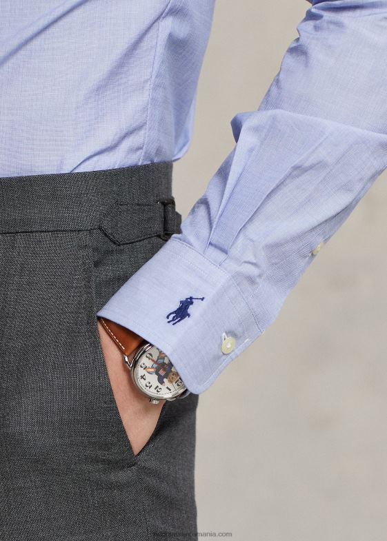 albastru mediteranean bărbați Ralph Lauren cămașă personalizată cap la cap 046881117