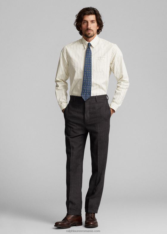 bărbați Ralph Lauren cămașă dobby în dungi slim fit 046881793