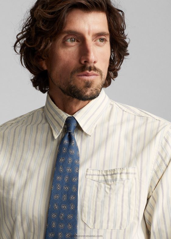 bărbați Ralph Lauren cămașă dobby în dungi slim fit 046881793