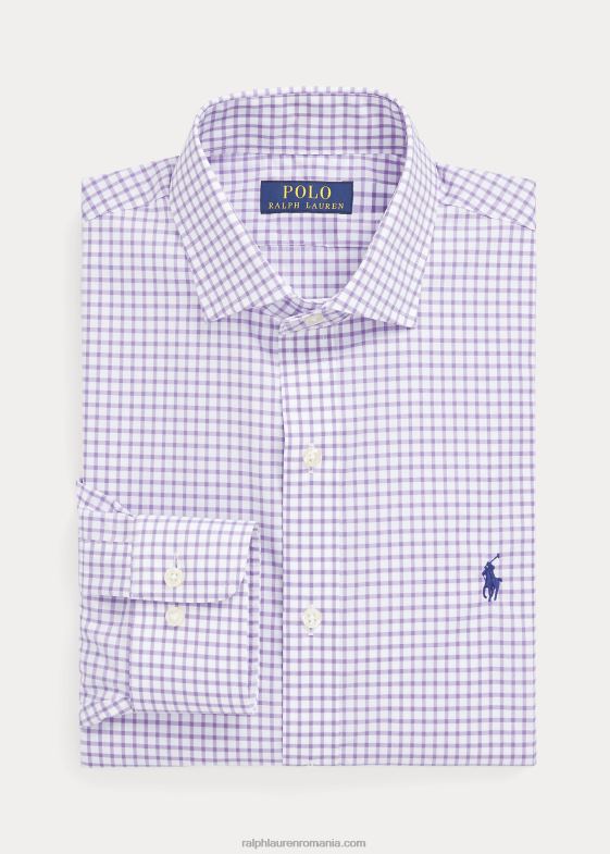 cactus violet/alb bărbați Ralph Lauren cămașă slim din poplin cu carouri 04688743