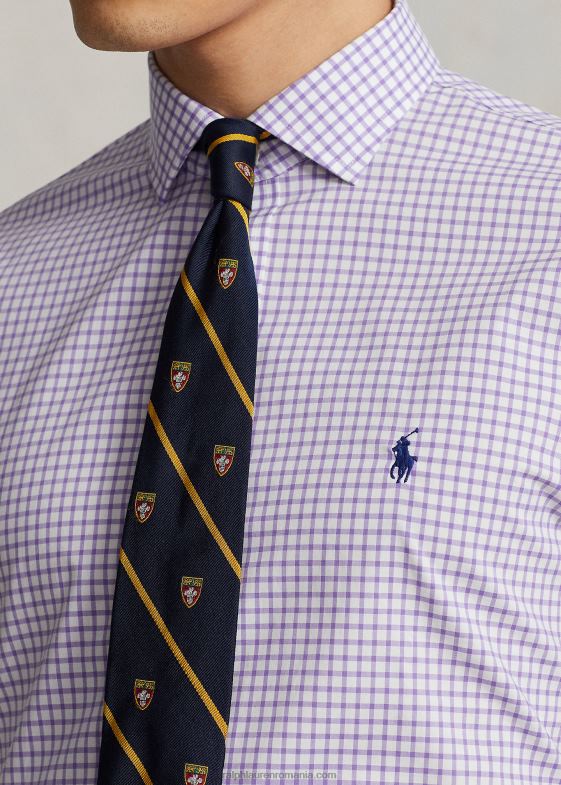 cactus violet/alb bărbați Ralph Lauren cămașă slim din poplin cu carouri 04688743