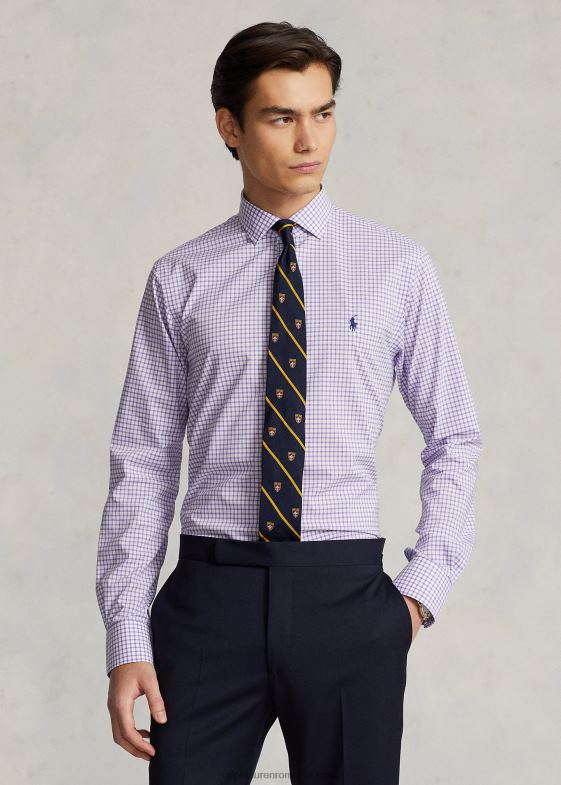 cactus violet/alb bărbați Ralph Lauren cămașă slim din poplin cu carouri 04688743