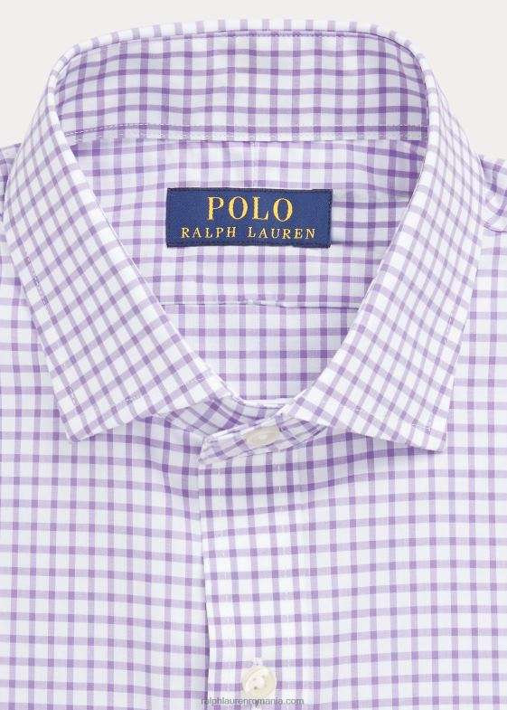 cactus violet/alb bărbați Ralph Lauren cămașă slim din poplin cu carouri 04688743