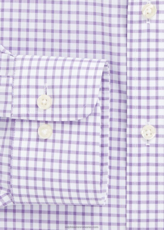 cactus violet/alb bărbați Ralph Lauren cămașă slim din poplin cu carouri 04688743