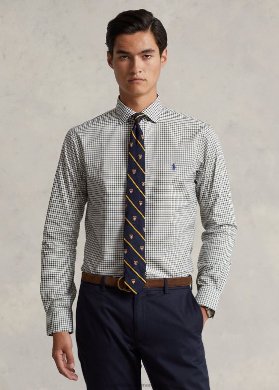 clasic tern/alb bărbați Ralph Lauren cămașă din poplin cu carouri personalizat 04688786
