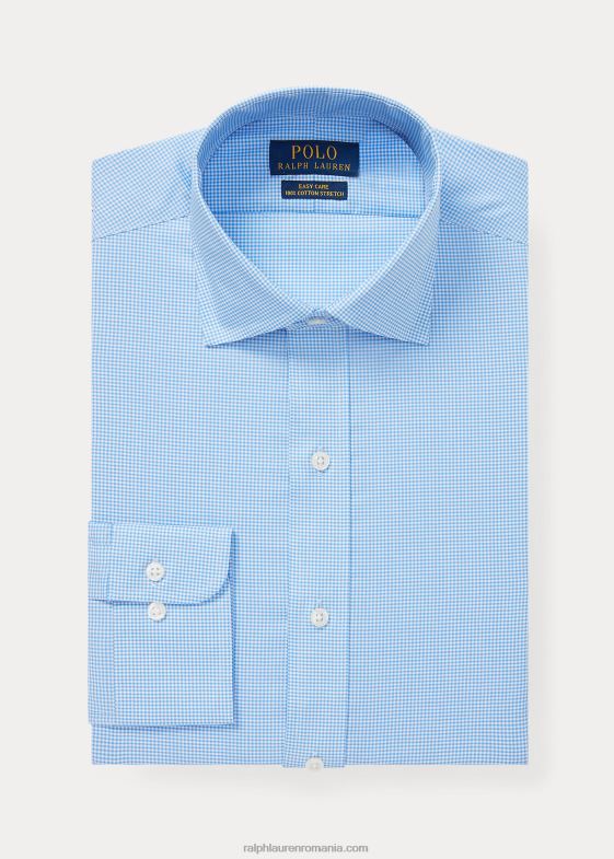 mini albastru/alb bărbați Ralph Lauren Cămașă din popelin elastic din vichy, ușor de întreținut - toate se potrivesc 046881033
