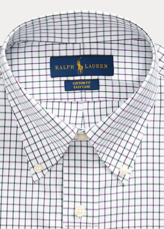 multi violet/alb bărbați Ralph Lauren cămașă oxford tattersall personalizată 046881249