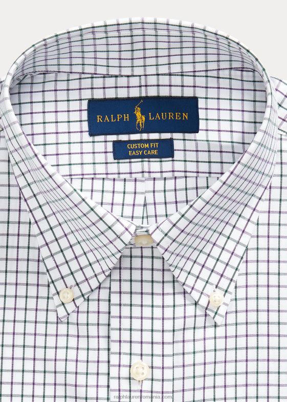 multi violet/alb bărbați Ralph Lauren cămașă oxford tattersall personalizată 046881249