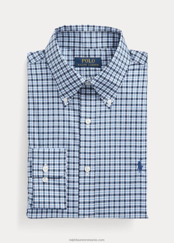navy multi bărbați Ralph Lauren cămașă din poplin în carouri slim fit 046881141