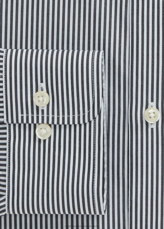 negru/alb bărbați Ralph Lauren cămașă din poplin cu dungi slim fit 046881089