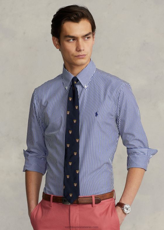 regal/alb bărbați Ralph Lauren cămașă din poplin cu dungi slim fit 04688378