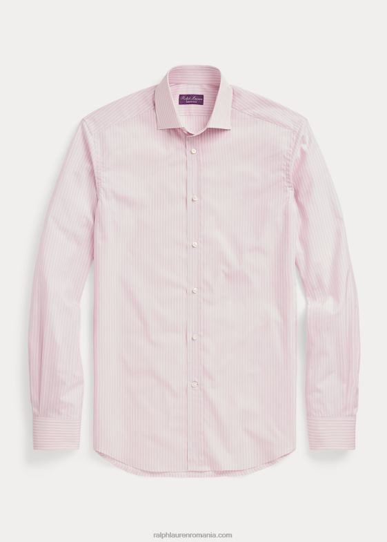 roz/alb bărbați Ralph Lauren cămașă cu dungi cap la capăt 0468854