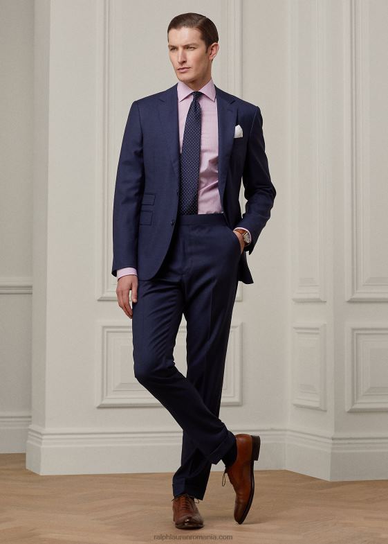 roz/alb bărbați Ralph Lauren cămașă cu dungi cap la capăt 0468854