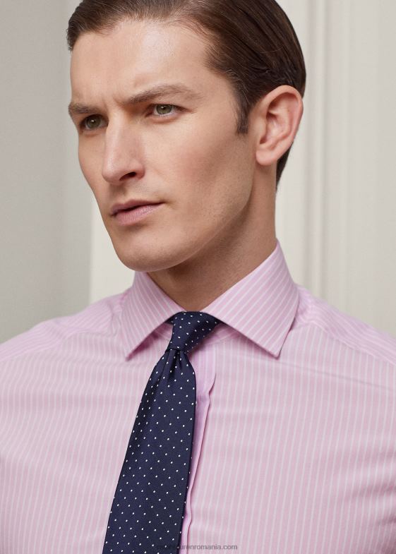 roz/alb bărbați Ralph Lauren cămașă cu dungi cap la capăt 0468854