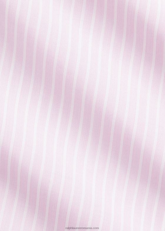 roz/alb bărbați Ralph Lauren cămașă cu dungi cap la capăt 0468854