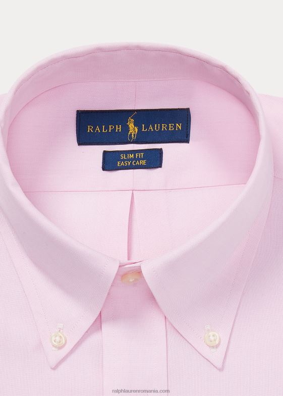 roz/alb bărbați Ralph Lauren cămașă oxford slim fit, ușor de întreținut 046881043