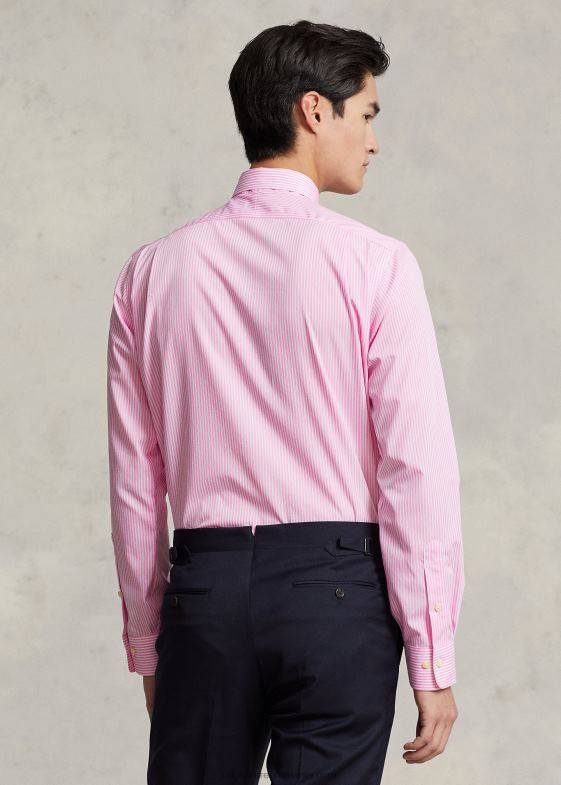 trandafir/alb bărbați Ralph Lauren cămașă din poplin cu dungi slim fit 04688380