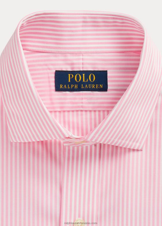 trandafir/alb bărbați Ralph Lauren cămașă din poplin cu dungi slim fit 04688380