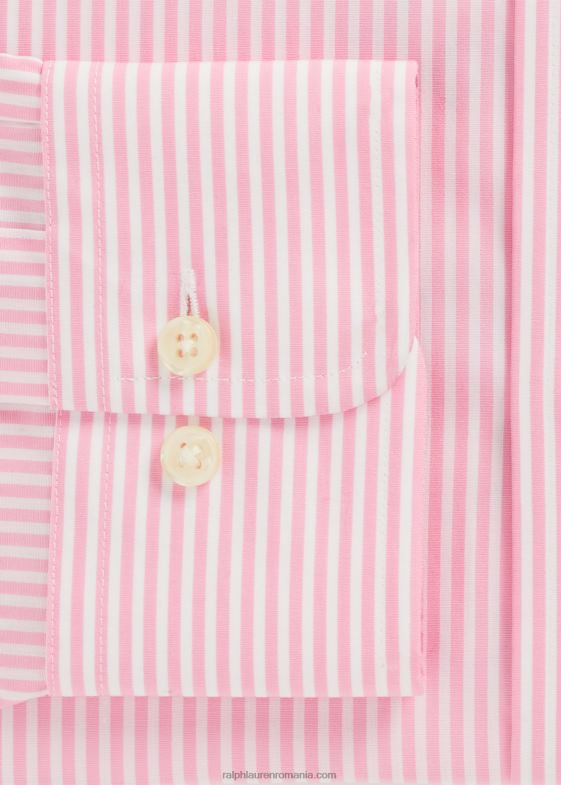 trandafir/alb bărbați Ralph Lauren cămașă din poplin cu dungi slim fit 04688380