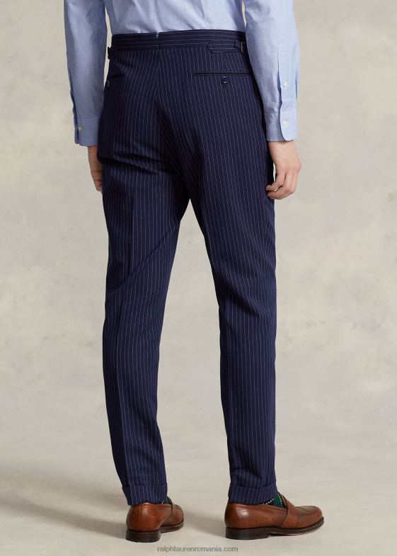 bleumarin/crem bărbați Ralph Lauren costum 3 piese polo pinstripe dobby 046881226