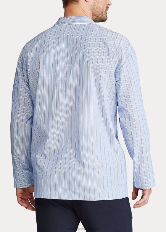 andrew stripe/cruise navy bărbați Ralph Lauren cămașă de pijama din bumbac în dungi 046881651