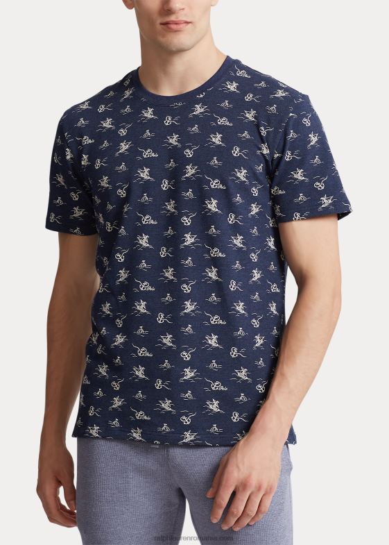 imprimeu ancoră de epocă bărbați Ralph Lauren cămașă de somn tricotată 04688370