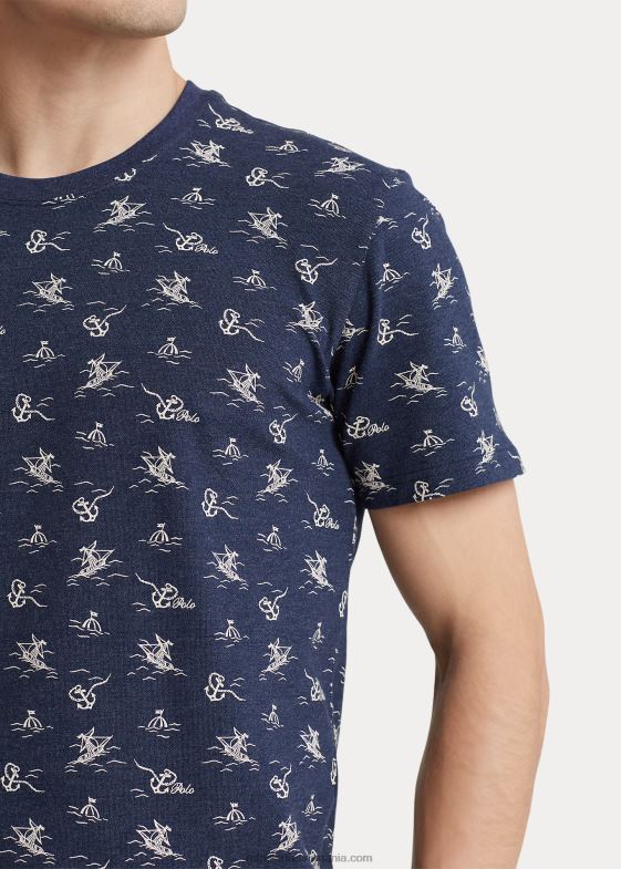 imprimeu ancoră de epocă bărbați Ralph Lauren cămașă de somn tricotată 04688370