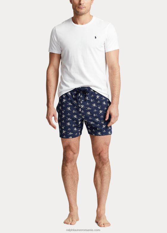 imprimeu ancoră de epocă bărbați Ralph Lauren tricot pique scurt de somn de 6 inci 046888573