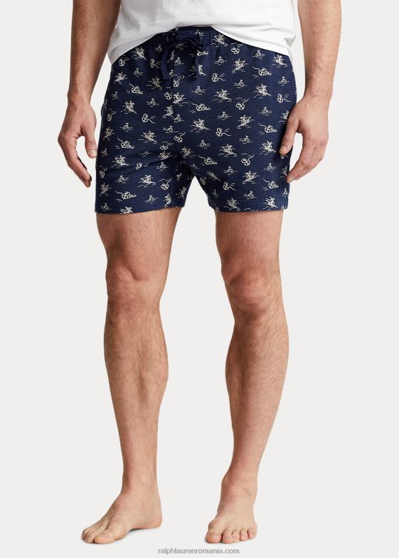 imprimeu ancoră de epocă bărbați Ralph Lauren tricot pique scurt de somn de 6 inci 046888573