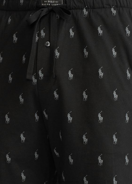 negru bărbați Ralph Lauren pijama scurtă de ponei 046881178