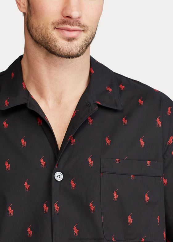rl negru/rl2000 roșu bărbați Ralph Lauren cămașă de pijama ponei semnătură 046881648