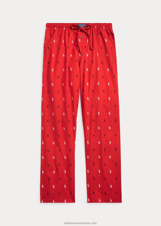 roșu/marinier/alb bărbați Ralph Lauren pantalon de pijama din bumbac țesut 046881170