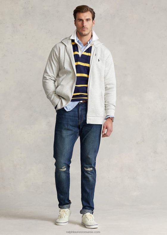 E sport heather bărbați Ralph Lauren hanorac cu fermoar complet din tricot dublu 046881609