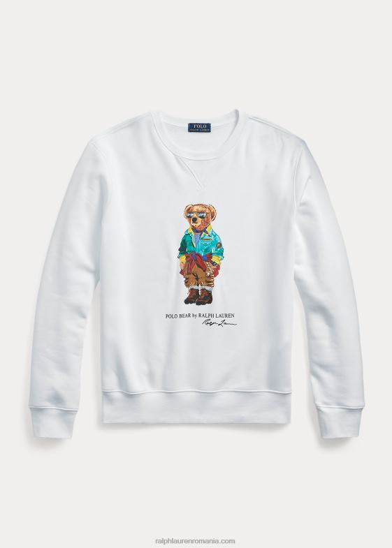 alb bărbați Ralph Lauren hanorac din lână urs polo 046881063