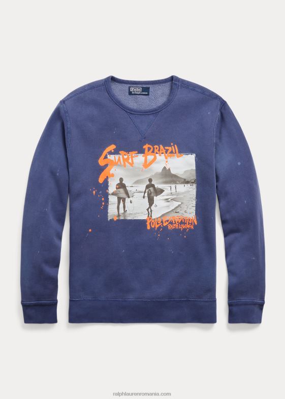 albastru delta bărbați Ralph Lauren hanorac grafic fleece 046881200